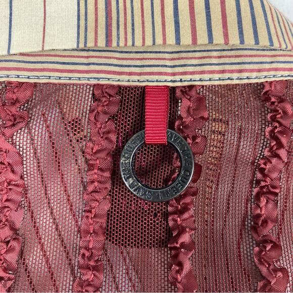 SAVE THE QUEEN Top M ITALY Appliqué-Peacock-Ruffle-Glitter Graphic Mixed-Media - Picture 11 of 16